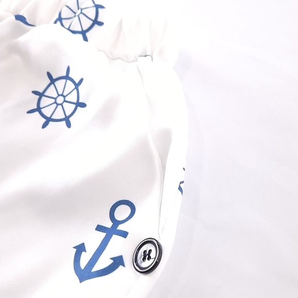 Nautical Themed Cover Up Pants Size XL - Picture 4 of 8